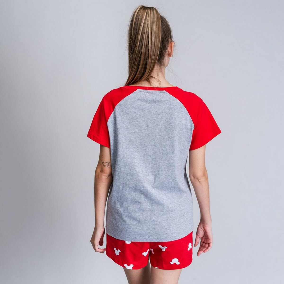 Zomerpyjama Minnie Mouse Rood Vrouw Grijs